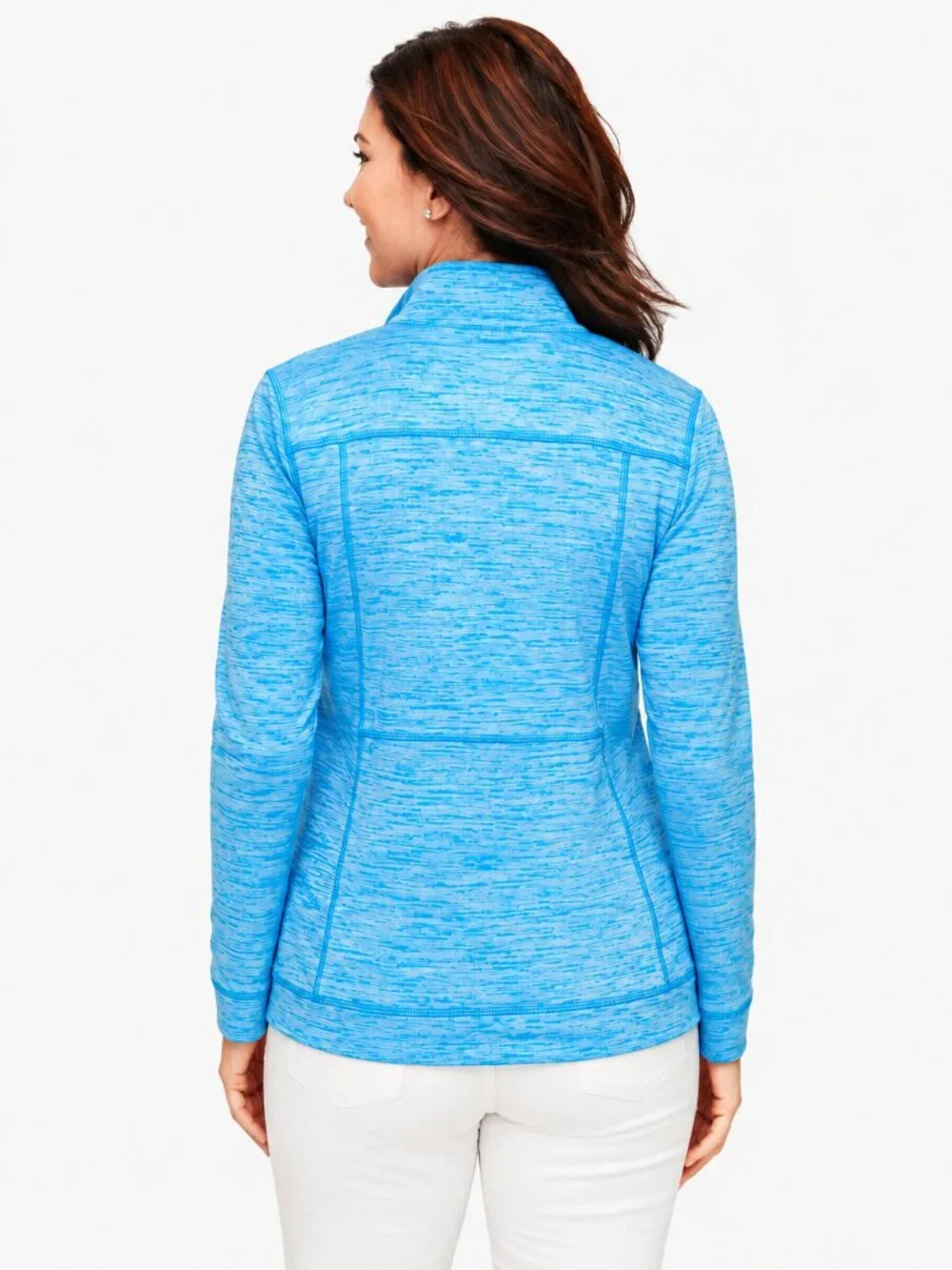 T by Talbots UPF 50+ Comfort Plush Space Dyed Full Zip Jacket XS